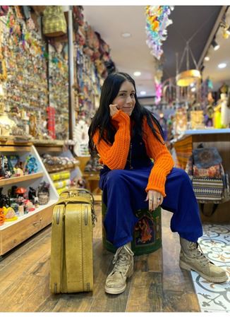 Düz Paça Nepal Tulum Mavi