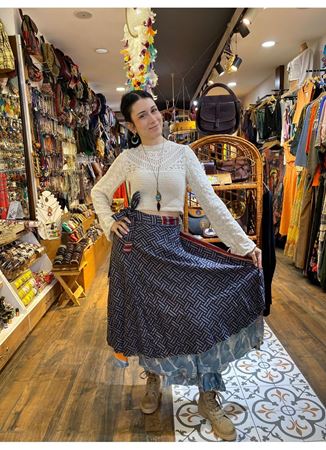 Çift Taraflı Nepal İpek Etek