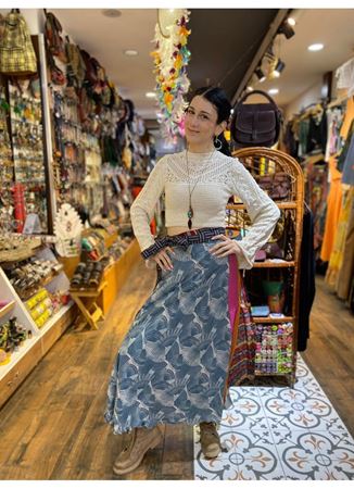 Çift Taraflı Nepal İpek Etek