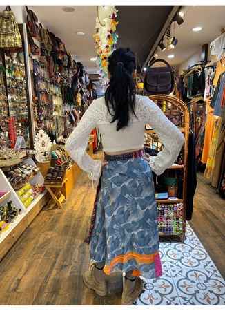 Çift Taraflı Nepal İpek Etek