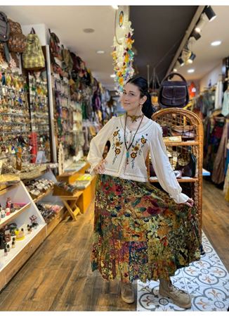 Patchwork Beli Lastikli Etek