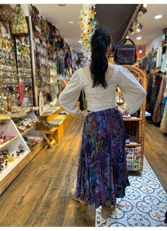 Patcwork Beli Lastikli Etek