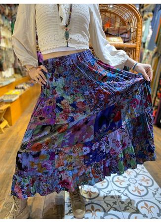 Patcwork Beli Lastikli Etek