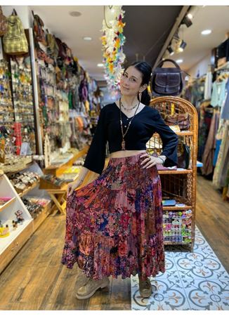 Patchwork Beli Lastikli Etek