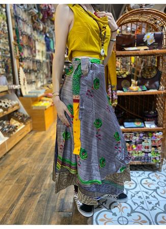 Çift Taraflı Nepal İpek Etek