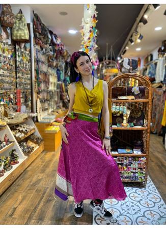 Çift Taraflı Nepal İpek Etek