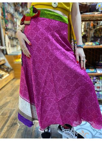 Çift Taraflı Nepal İpek Etek