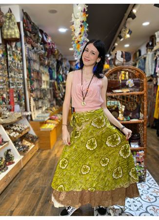 Çift Taraflı Nepal İpek Etek