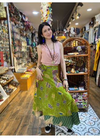 Çift Taraflı Nepal İpek Etek