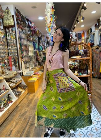 Çift Taraflı Nepal İpek Etek