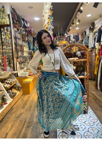 Çift Taraflı Nepal İpek Etek