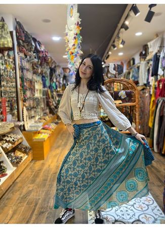 Çift Taraflı Nepal İpek Etek