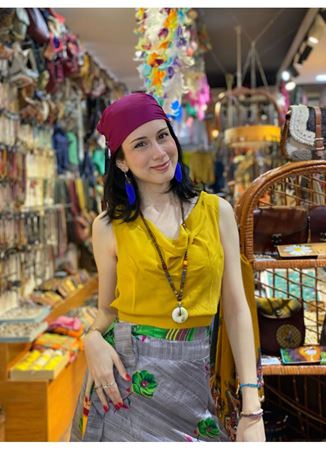  Lastikli Kolsuz Degaje Yaka Sarı Şık Crop Bluz