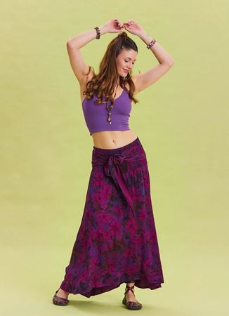 Gipe Belden Bağlamalı Şarabi Bohem Etek