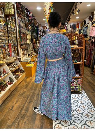 Uzun Kollu Alt Üst İpek Takım