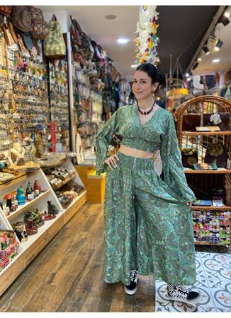 Uzun Kollu Alt Üst İpek Takım 