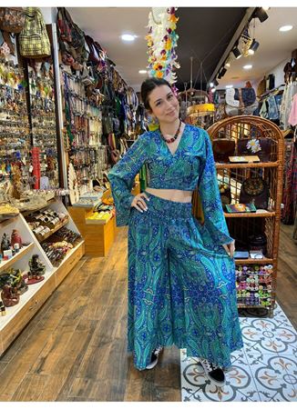 Uzun Kollu Alt Üst İpek Takım