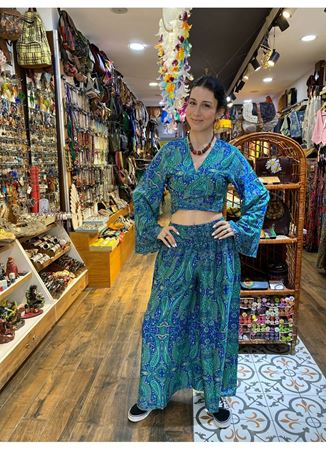 Uzun Kollu Alt Üst İpek Takım