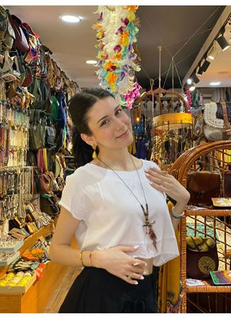 Kayık Yaka Oversize Crop Bluz Beyaz