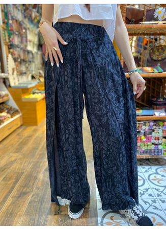 Bağlama Detaylı Beli Lastikli Antrasit Pantolon