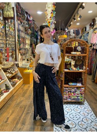 Bağlama Detaylı Beli Lastikli Antrasit Pantolon