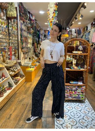 Bağlama Detaylı Beli Lastikli Antrasit Pantolon