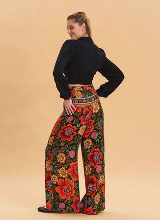 Yüksek Bel Bol Kesim Siyah Palazzo Pantolon