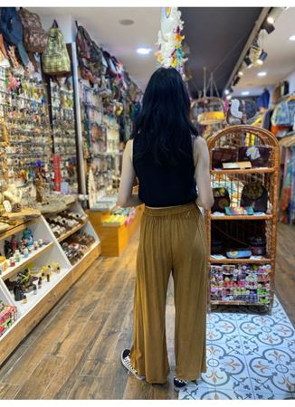 Hint Desenli Pantolon Kahverengi