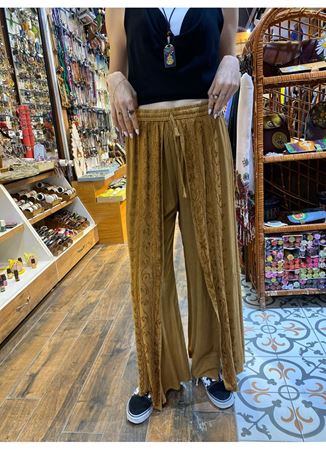 Hint Desenli Pantolon Kahverengi