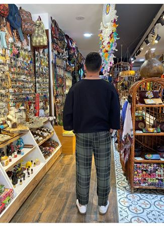 Erkek Viskon Pamuk Şalvar Pantolon