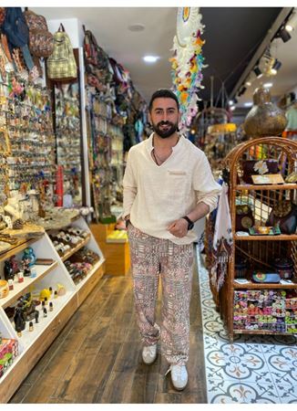 Erkek Viskon Pamuk Şalvar Pantolon