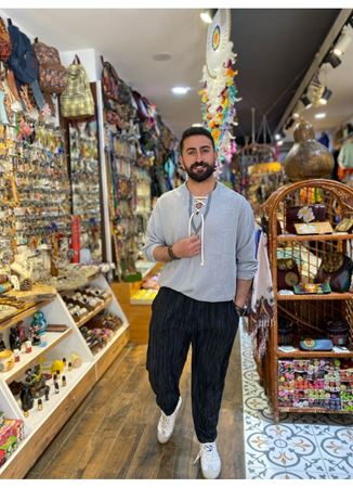 Erkek Uzun Kol V Yaka Üst Mavi