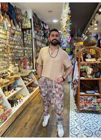 Erkek Viskon Pamuk Şalvar Pantolon