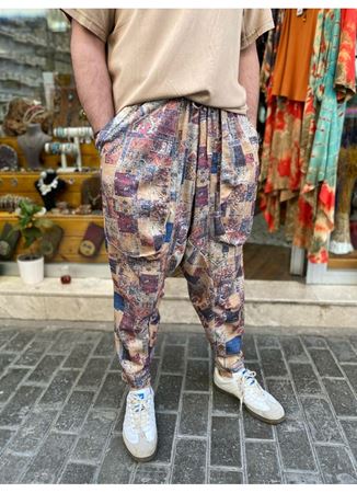 Erkek Viskon Pamuk Şalvar Pantolon