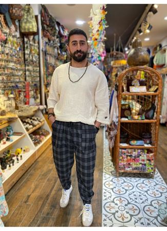 Erkek Viskon Pamuk Şalvar Pantolon