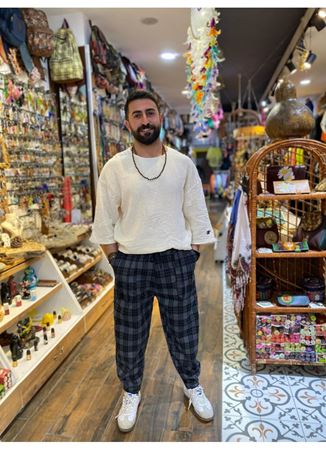 Erkek Viskon Pamuk Şalvar Pantolon