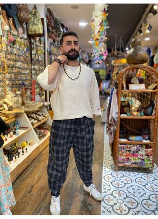 Erkek Viskon Pamuk Şalvar Pantolon