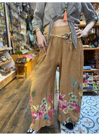 İtalyan Keten Pantolon Kahve