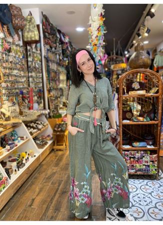 İtalyan Keten Pantolon Yeşil