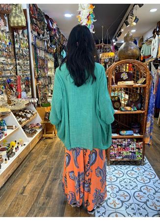 İtalyan Keten Pantolon Turuncu