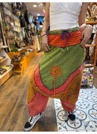 Yandan Cepli Nepal Şalvar Pantolon