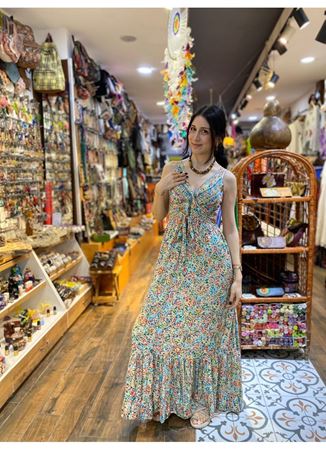 Askılı İpek Elbise 