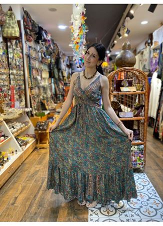 Askılı İpek Elbise