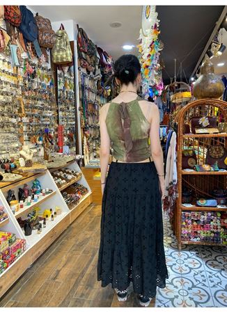 İtalyan Keten Etek Siyah