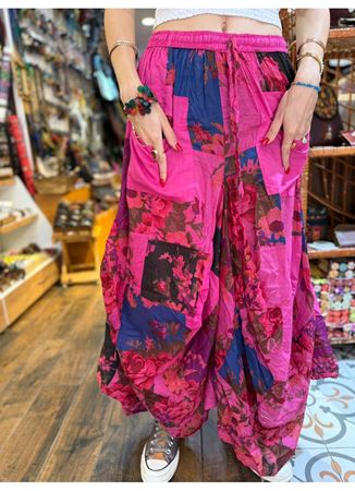 Nepal Cepli Çiçekli Etek Pembe