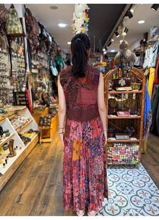 Tasarım Patchwork Yelek Pembe