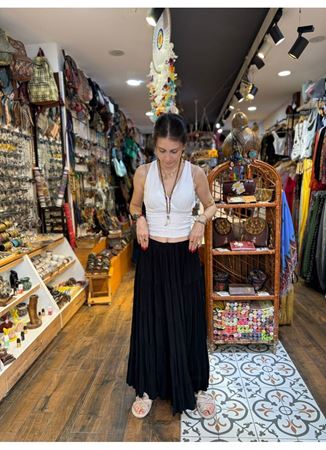 Siyah Beli Lastikli Etek