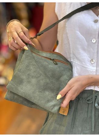 Dokuma Yeşil Önü Desenli Kol Çantası