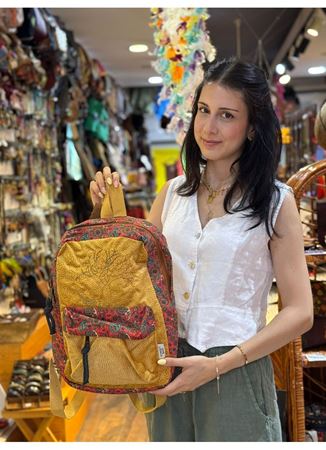 DOKUMA PAMUK SIRT ÇANTASI