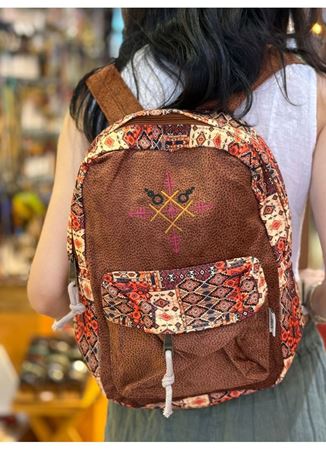 DOKUMA PAMUK SIRT ÇANTASI